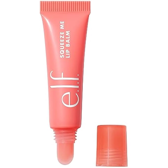 elf SQUEEZE ME LIP BALM, MOISTURISING LIP BALM FOR A SHEER TINT OF COLOUR, INFUSED WITH HYALURONIC ACID, VEGAN & CRUELTY-FREE, STRAWBERRY - Image 1